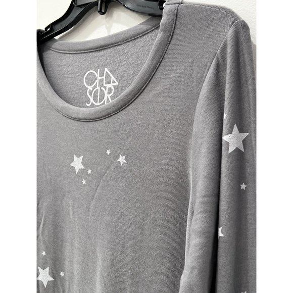 CHASER SOFT FLEECE Sweatshirt Women's long sleeve shirt Gray w/Star NWT MSRP $79 - Picture 8 of 12